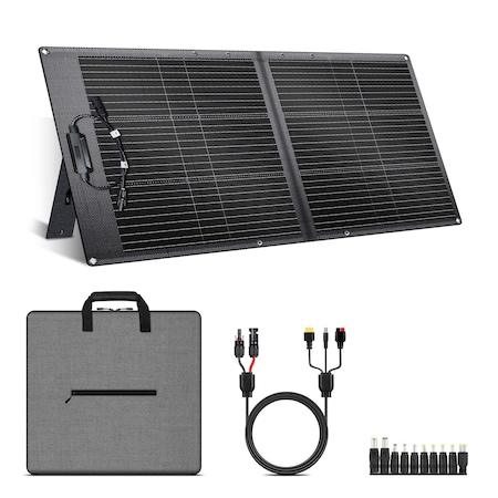 Wrightmaster 100-Watt 2 ft. Monocrystalline Folding Solar Panel, 23.7% Efficiency, IP67 Waterproof ZR-SPC100-N