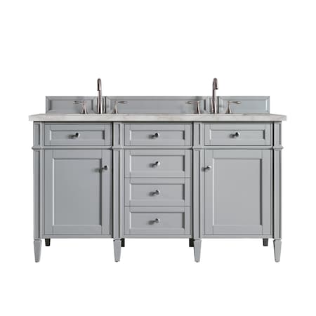 James Martin Vanities Brittany 60'' D Vanity, Urban Gray w/ Victorian Sil Silestone Top w/FreePower Wireless Charger 650-V60D-UGR-FVSL