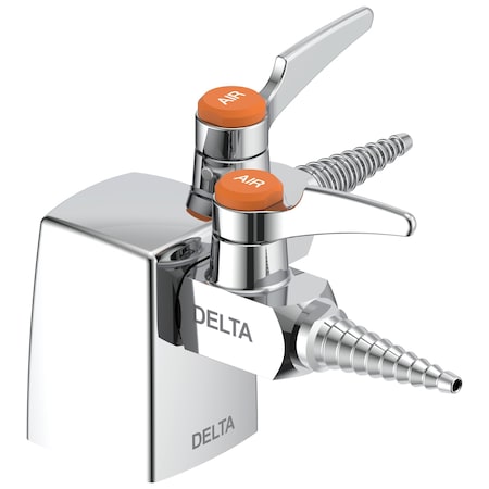 Delta Commercial W62 Series Ball Valve Deck-Mount Turret Ball Valve Hose Cocks At 90 Degrees In Chrome W6220AIR