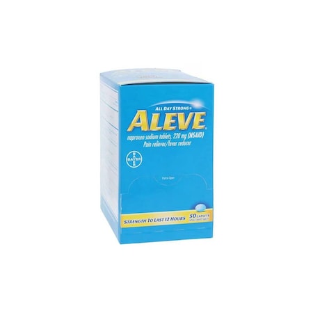 Medique Aleve Pain Reliever Tablets, Dispenser, 220mg, 50PK 47682048850