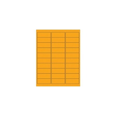 Bubblefast 2 5/8 x 1'' Fluorescent Orange Removable Rectangle Laser Labels-30 Labels per Sheet BFLL405OR