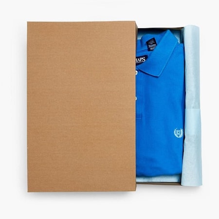 Nashville Wraps Brown Kraft Pinstripe 2 Piece Apparel Boxes, 15x9.5x2, 100PK AB3K