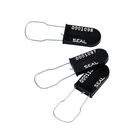 Brady Padlock Plastic Seals, Black, 100PK 95168