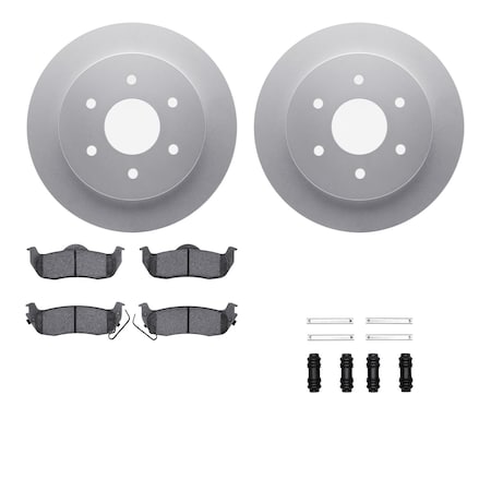 Dynamic Friction Co DFC GEOSPEC Coated Rotors with 5000 Brake Pads - Ceramic and Hardware 4512-67132