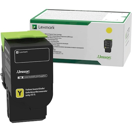 Lexmark High Yield Yellow Return Program Toner Ctg, TAA Compliant, Yield: 3000 Pages 80C0HYG