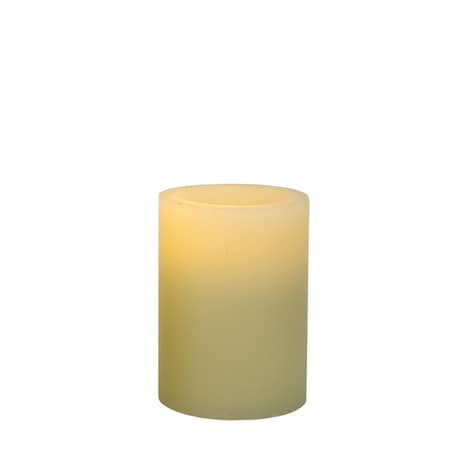 Homeroots 4" Ivory Flameless Pillar Candle 485132