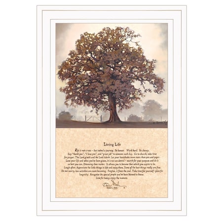 Homeroots Living Life 3 White Framed Print Wall Art 406465