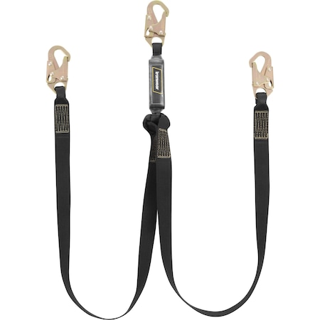 Ironwear 6 ft Double Leg Energy Absorbing Lanyard w/ Steel Snap Hooks 2335