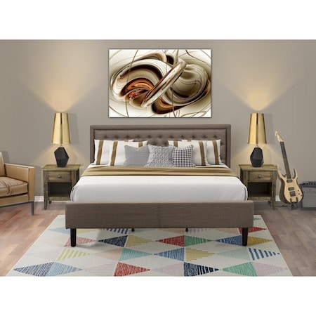 East West Furniture 3 Piece Kendall King Size Bedroom Set - Black KD18K-2GA07