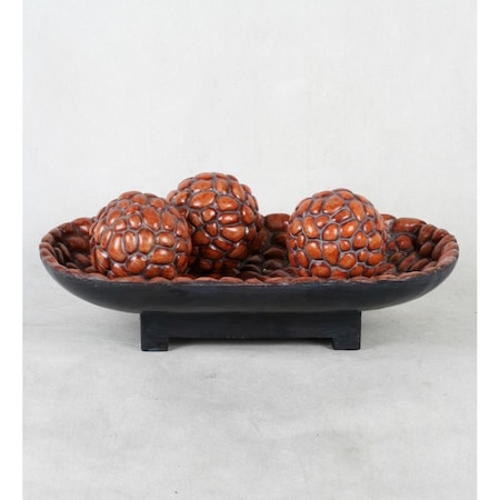 Dwellingdesigns 4 in. Bowl with 3 Piece Spheres DW2637980