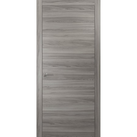 Sartodoors Modern Solid Interior Door with Handle, Planum 0010 Ginger Ash, Single Regural Panel Frame Trims, B PLANUM0010ID-GA-42