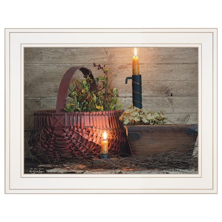 Homeroots The Red Basket 1 White Framed Print Wall Art 404666