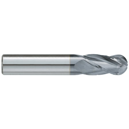 Garr Tool End Mill, Ball End Center Cutting Single End Standard Length, 9/64 in Cutter Dia 18084