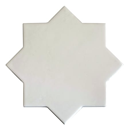 Apollo Tile Terralis 7 x 7 in. Glossy Pearl White Porcelain Star Wall and Floor Tile 6.46 sq ft/case, 16PK UMB88BIASTRA