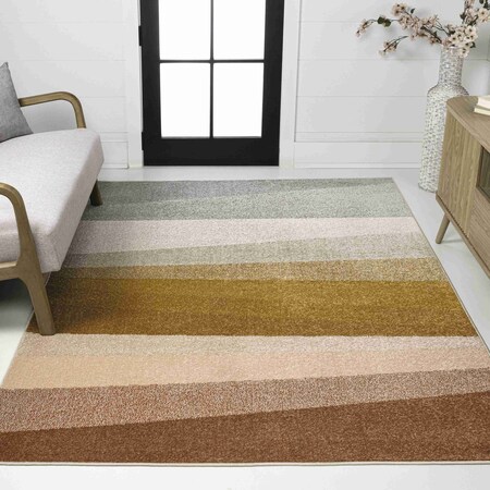 Jonathan Y Prism Geometric Striped Red/Yellow/Gray 4 ft. x 6 ft. Area Rug DZC101B-4