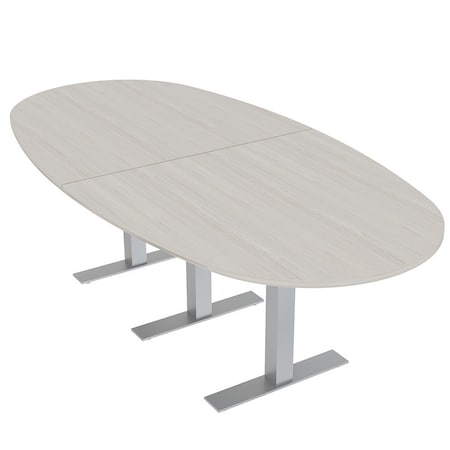 Skutchi Designs 8ft Conference Table With Power Unit | 8 Person Modular Boval Meeting Table | Harmony Series HAR-BOVL-48X96-T-K458-NA