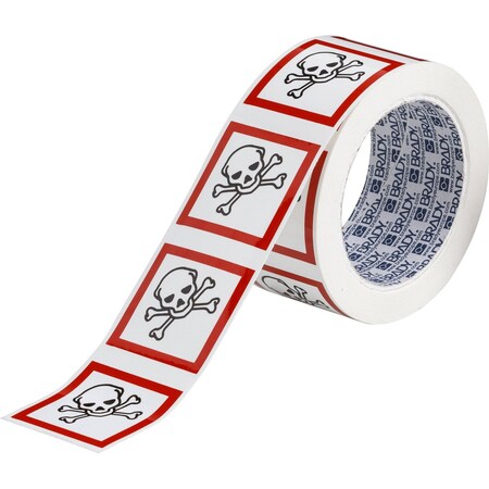 Brady GHS Severe Toxic Picto Label, 2in H x 2in W x .035in D, 250PK 121214