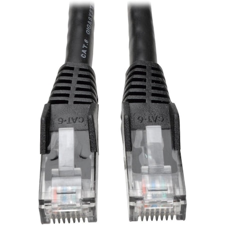 Eaton Tripp Lite Series Cat6 Gigabit Snagless Molded UTP Ethernet Cable RJ45 M/M, PoE, Black, 3 ft. N201-003-BK50BP