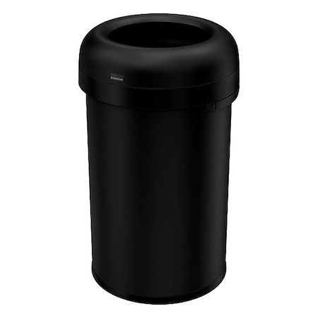 Simplehuman 21 gal Round Trash Can, Black, None, Steel, Not Applicable CW1494