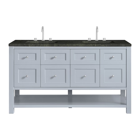 James Martin Vanities Breckenridge 60" Double Vanity, Serenity Blue, w/ 3 CM Phantome Eclos Top 330-V60D-SRB-3PHT