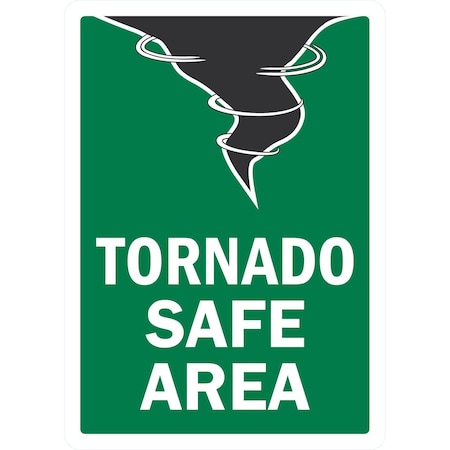 Lyle Tornado Safe Area (With Graphic), 10x14, Non-Reflective, White G-1424-PL_10x14