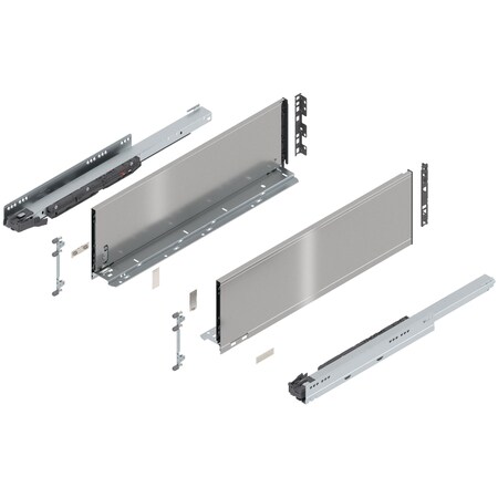 Blum 22in. C Height Legrabox Stainless Drawer Set, 125 Lbs Weight Rating 770C55S0I