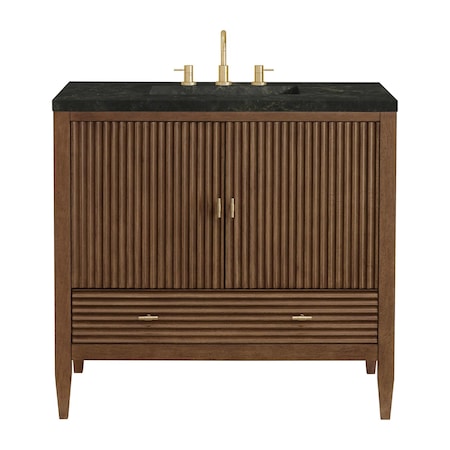 James Martin Vanities Myrrin 36" Vanity, Mid Century Walnut, w/ 3 CM Phantome Eclos Top 485-V36-WLT-3PHT