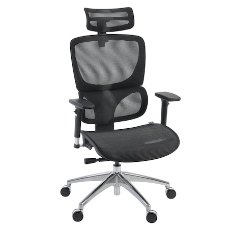 Regency Omega Mesh O-2 Tech Ergonomic Management Office Chair with Headrest/Adjustable Lumbar Support, Blk OMG002BK