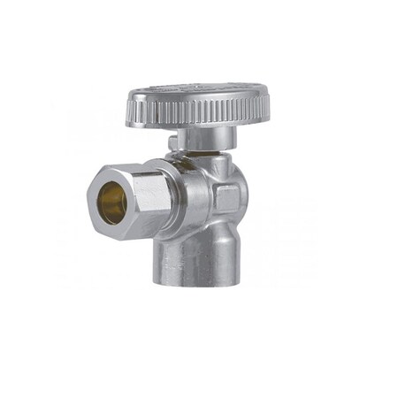 Inserciones 0.37 x 0.37 in. Full Iron Pipe Angle Stop Valve, Brass IN3241175