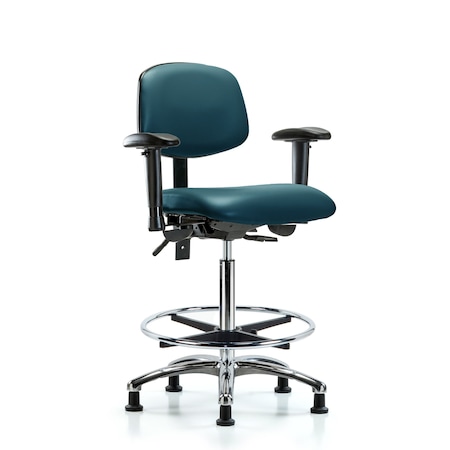 Blue Ridge Ergonomics Vinyl Chair, Vinyl, Adjustable Arms BR-VHBCH-CR-T0-A1-CF-RG-8801