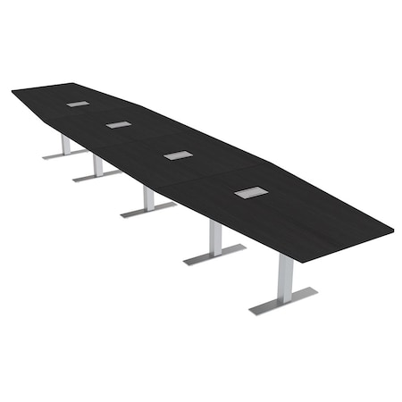 Skutchi Designs 18 Person Conference Table With Power Unit | 18' Hexagon Table | Harmony Series HAR-HEX.IR-48X216-T-U999ST19-ESIL