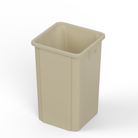 Regal Altair 19 Gallon Square Beige Plastic Trash Can, Space-Saving Design ZR-TC-100-SQ19BG