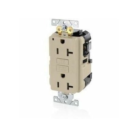 Leviton Lev-Lok GFCI 20A Ind Gr/PI Ivory MGFN2-I