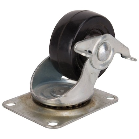 Prosource Swivel Caster, 3 in Dia Wheel, 1-1/4 in W Wheel, Rubber Wheel, Black, 210 lb, Steel Housing Material JC-H11