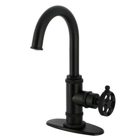Kingston Brass Single-Handle Bar Faucet with Knurled Handle, Matte Black KSD8500RKZ