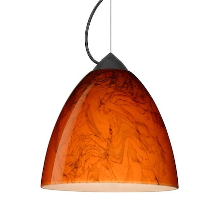 Besa Lighting Besa Vila Pendant, Habanero, Black Finish, 1x 60W MAX E26 Base 1KX-4470HB-BK