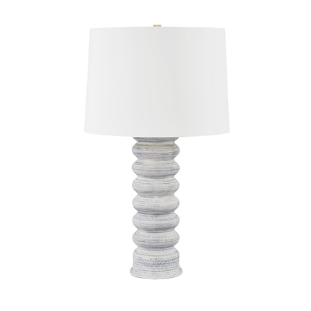 Hudson Valley Lighting Harwinton 18.75 in. Table Lamp Aged Brass/Ceramic Grey White L7633-AGB/CGY