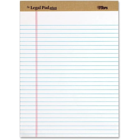 Tops Business Forms TOPS The Legal Pad Plus Rule Perforated Pads, 8-1/2inx11-3/4in, White, 50 Shts/Pad, 12/Pk 71533