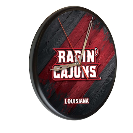Holland Bar Stool Co University of Louisiana at Lafayette 13" Solid Wood Clock WClkPBlkLA-Laf