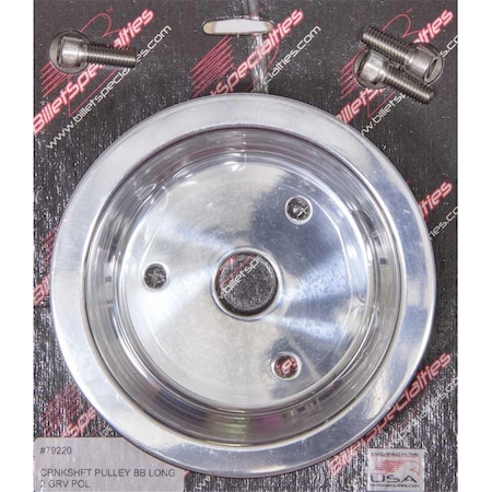 Billet Specialties 79220 Big Block Chevy 2 Groove Crank Pulley for Polished Long Water BSP79220
