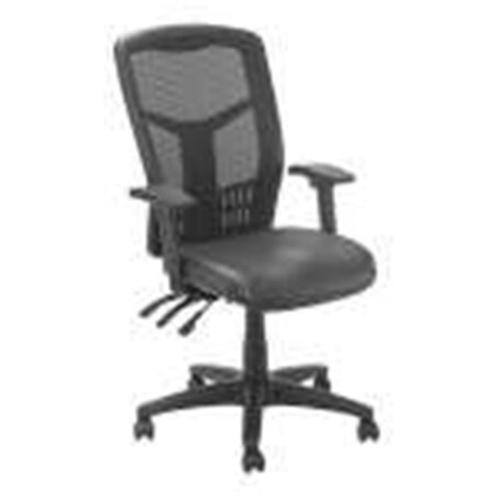 Famous Brand A90342TMH1-38L1 Multifunction Mesh Back Chair With Top Grain Leather Seat YYGB-249051