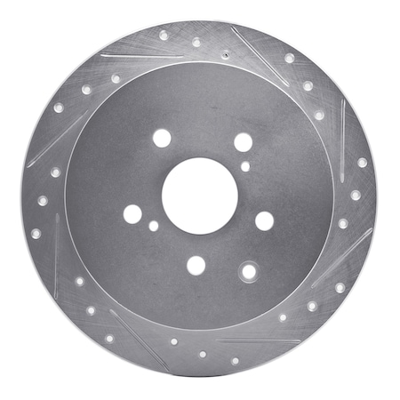 Dynamic Friction Co DFC Brake Rotor - Drilled and Slotted - Silver 631-76141R