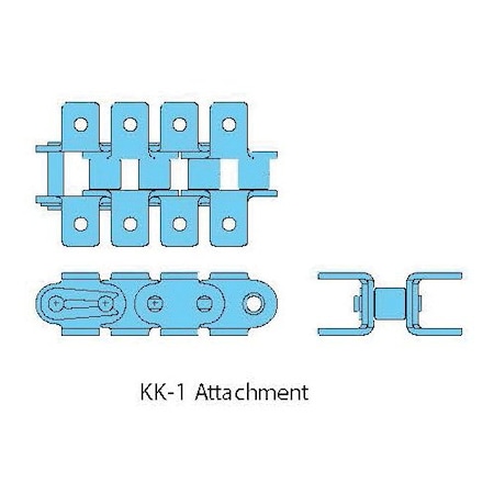 Tsubaki Single Pitch Standard Attachment chain, 10 ft OAL, 1 P, 5/8 Dia x 5/8 in W Roller, 600 SS 80ASKK110LRB