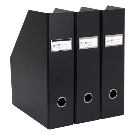 Bigso Fiona 3pc. Fiberboard Upright Magazine Storage Boxes, 10 x 12.5 x 3.3 in, White, 20PK STL_189304807
