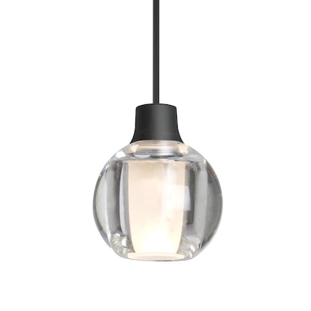 Besa Lighting Besa Boca 3 Pendant, Clear, Black Finish, 1x 35W MAX GY6.35 Base 1XT-BOCA3CL-BK