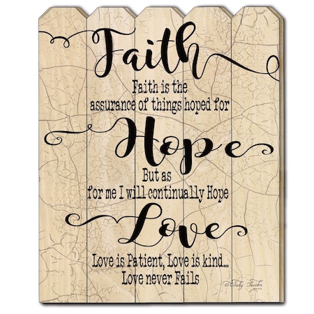 Homeroots Faith Hope Love Unframed Print Wall Art 404801