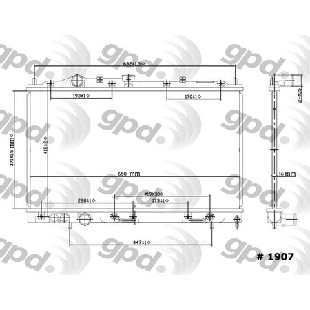 Global Parts Distributors Radiator 1907C