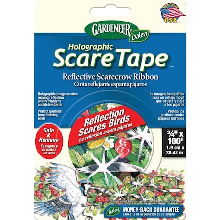 Gardeneer Holographic Scare Tape 3/4'' W. x 100 Ft. L. Bird Deterrent Tape HST-100CN