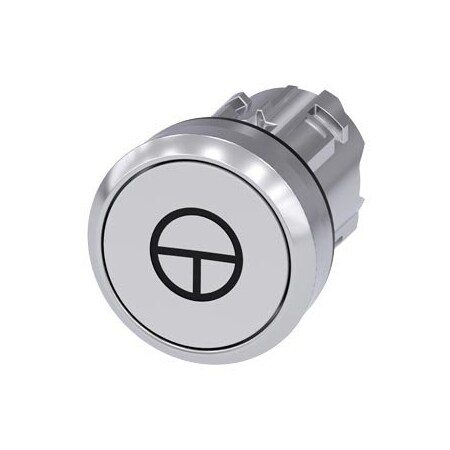 Siemens Pushbutton, 22 mm, round, metal, shiny, white, with symbol: jogging 3SU1050-0AB60-0AB0