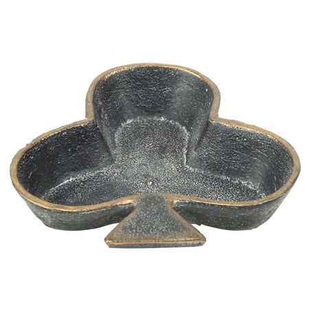 Homeroots 6in Black and Gold Club Cast Iron Vanity Tray 483149
